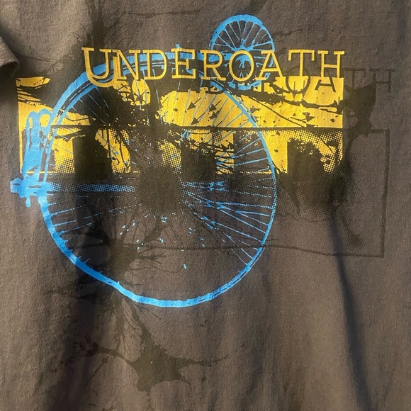 Y2K Vintage Underoath Band T Shirt Youth M Hardcore Metal AAA Gray Concert Rock - Picture 3 of 5